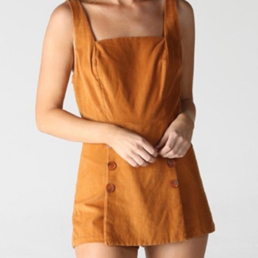 Angie Tan Corduroy Skirted Romper Size Small